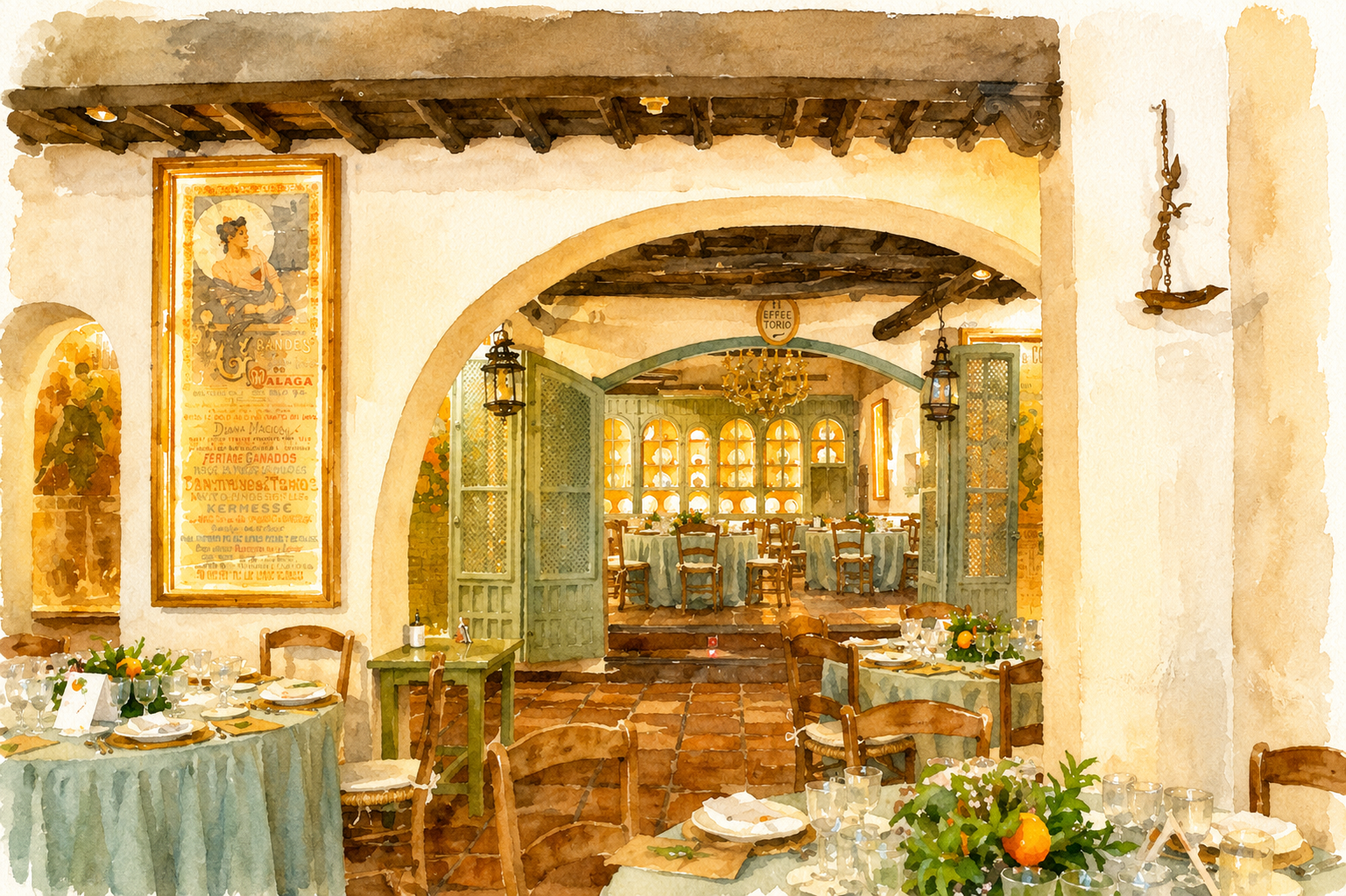 Interior del refectorio de Bodegas Campos